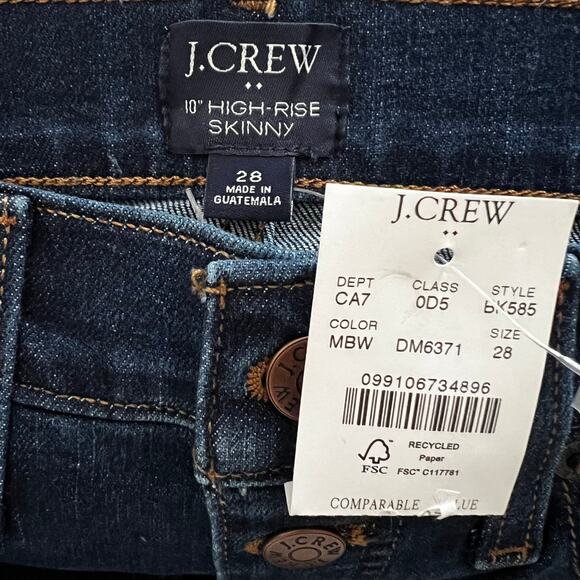J.Crew 10" High-Rise Skinny Jeans in Signature Stretch, US28 - Picture 4 of 7